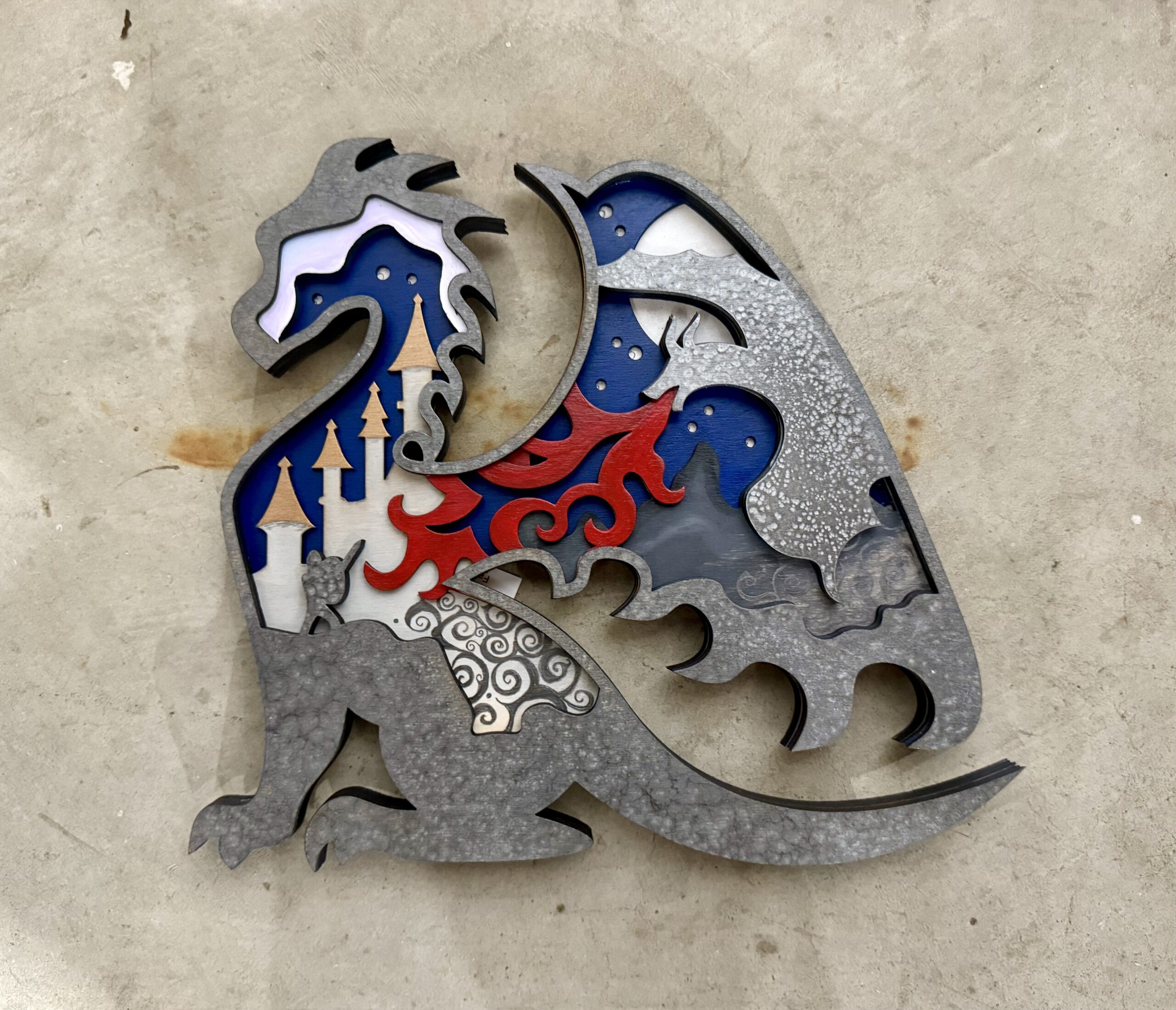 FIRE BREATHING DRAGON 10.5 X 11.5